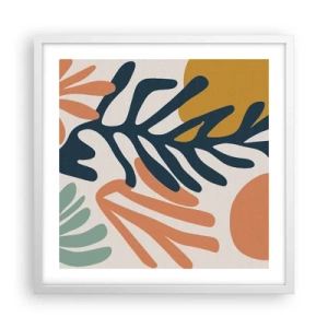 Plakat i hvid ramme - Koralhav - 50x50 cm