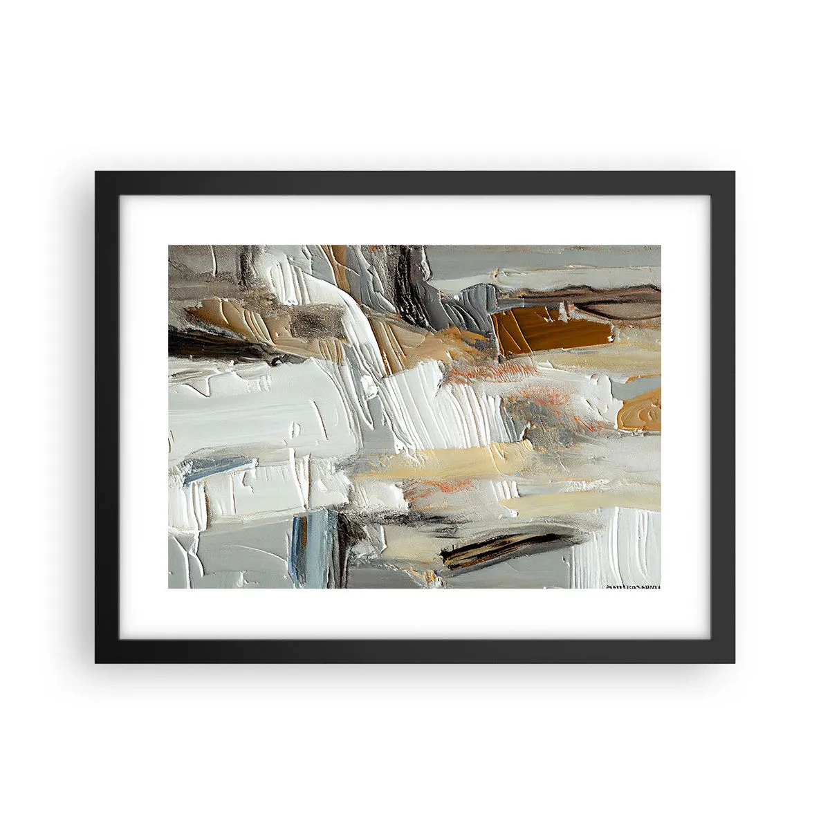 Plakat i sort ramme - Farverige lagdelinger - 40x30 cm