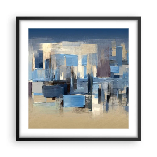 Plakat i sort ramme - Blå konstruktion - 50x50 cm