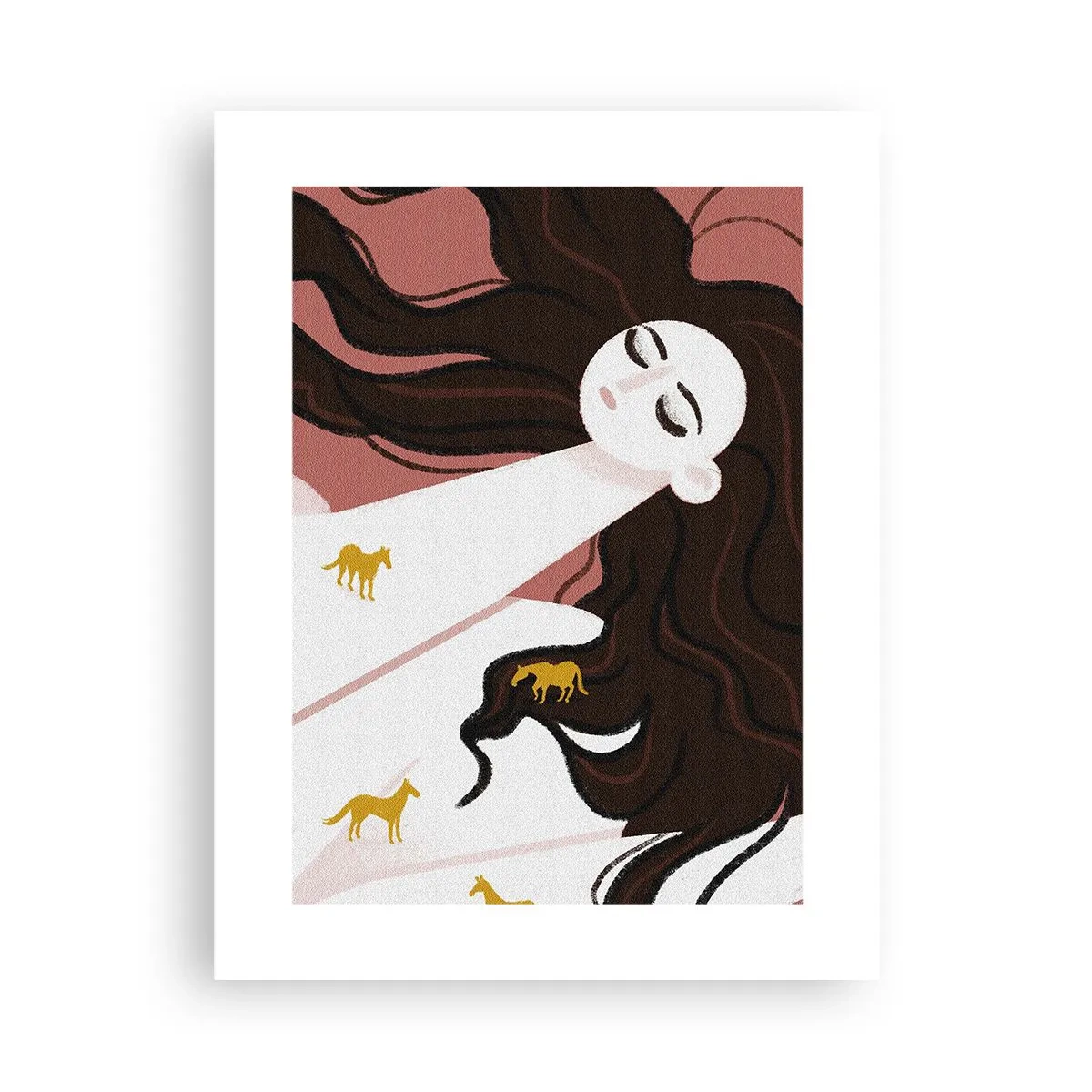 Plakat - Drøm om en gylden hest - 30x40 cm