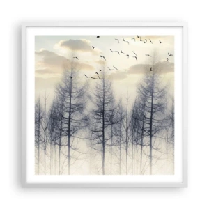 Plakat i hvid ramme - Skovånder - 60x60 cm