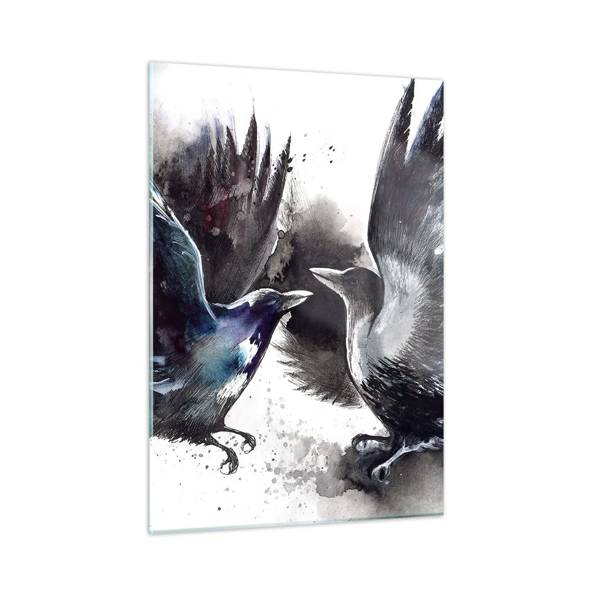 Billede på glas - En ravn til en ravn... - 50x70 cm