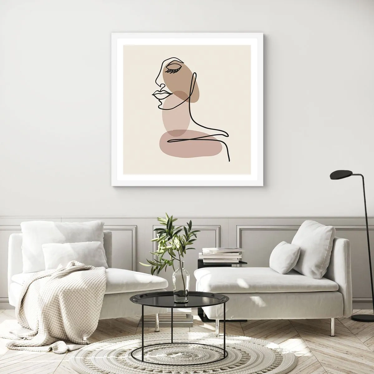 Plakat i hvid ramme - Lytter til sig selv - 40x40 cm
