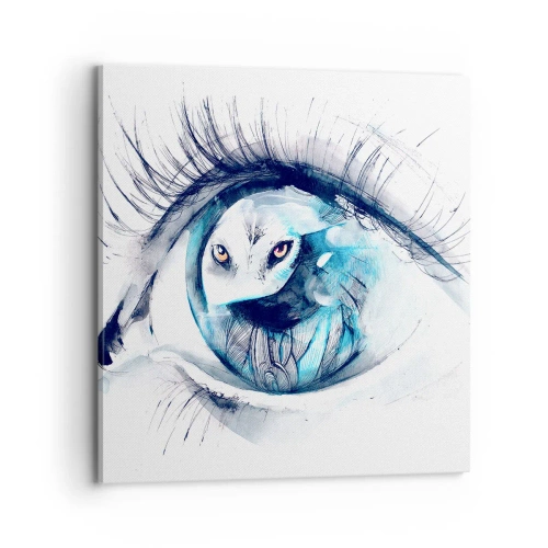 Lærredstryk - Billede på lærred - Øje mod øje med vildskab - 70x70 cm