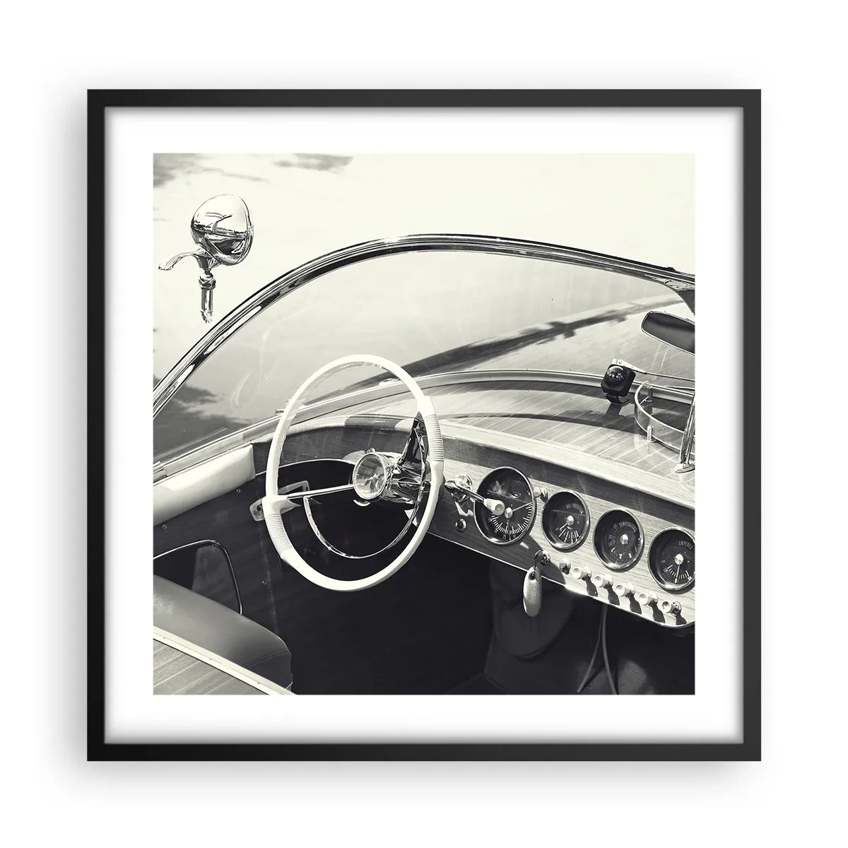 Plakat i sort ramme - Vejr for de rige - 50x50 cm