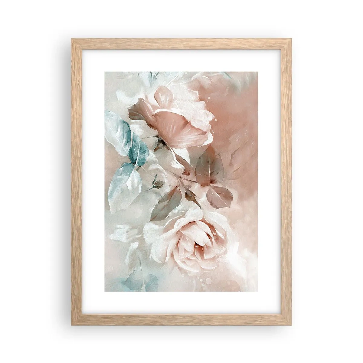 Plakat i ramme af lyst egetræ - Den romantiske ånd - 30x40 cm