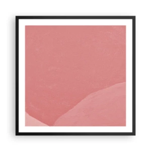 Plakat i sort ramme - Organisk komposition i pink - 60x60 cm