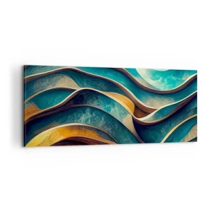 Lærredstryk - Billede på lærred - Slyngninger af blåt - 100x40 cm