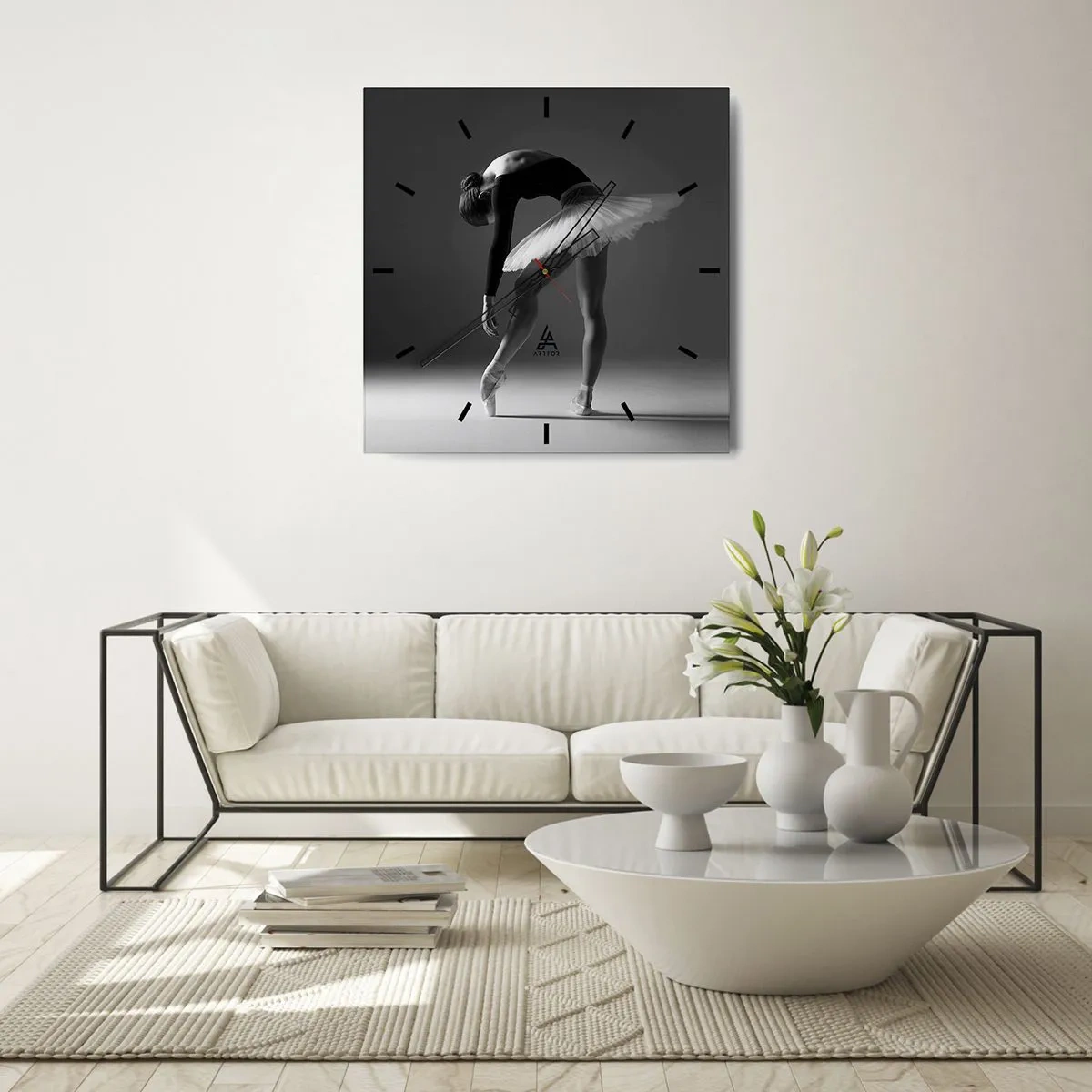 Vægur, Uret - Bella balerina - 40x40 cm
