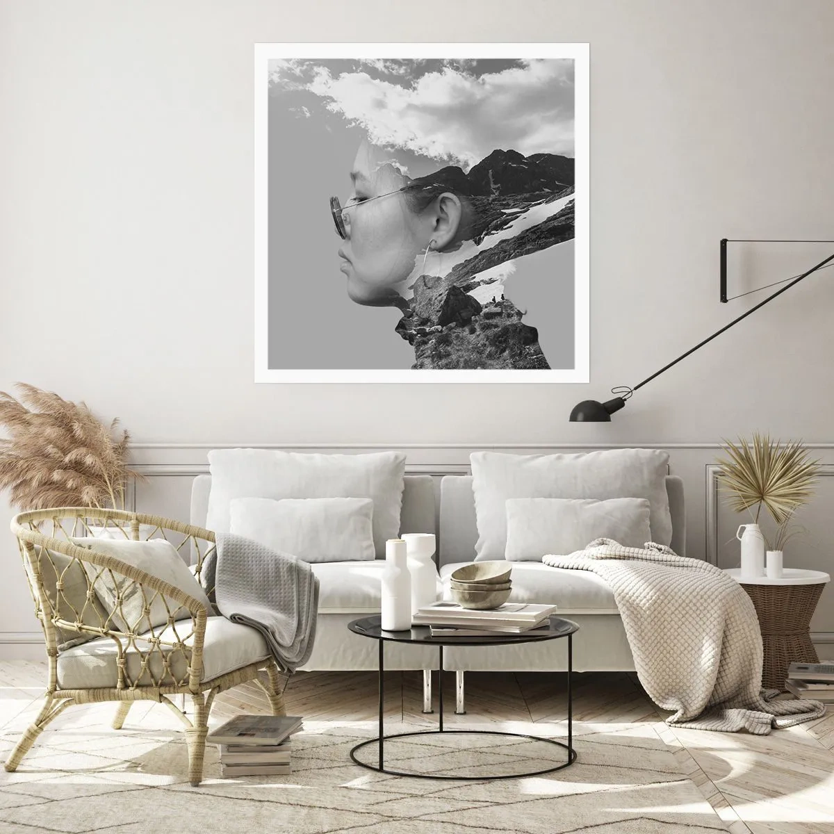 Plakat - Portræt af toppen og skyen - 40x40 cm