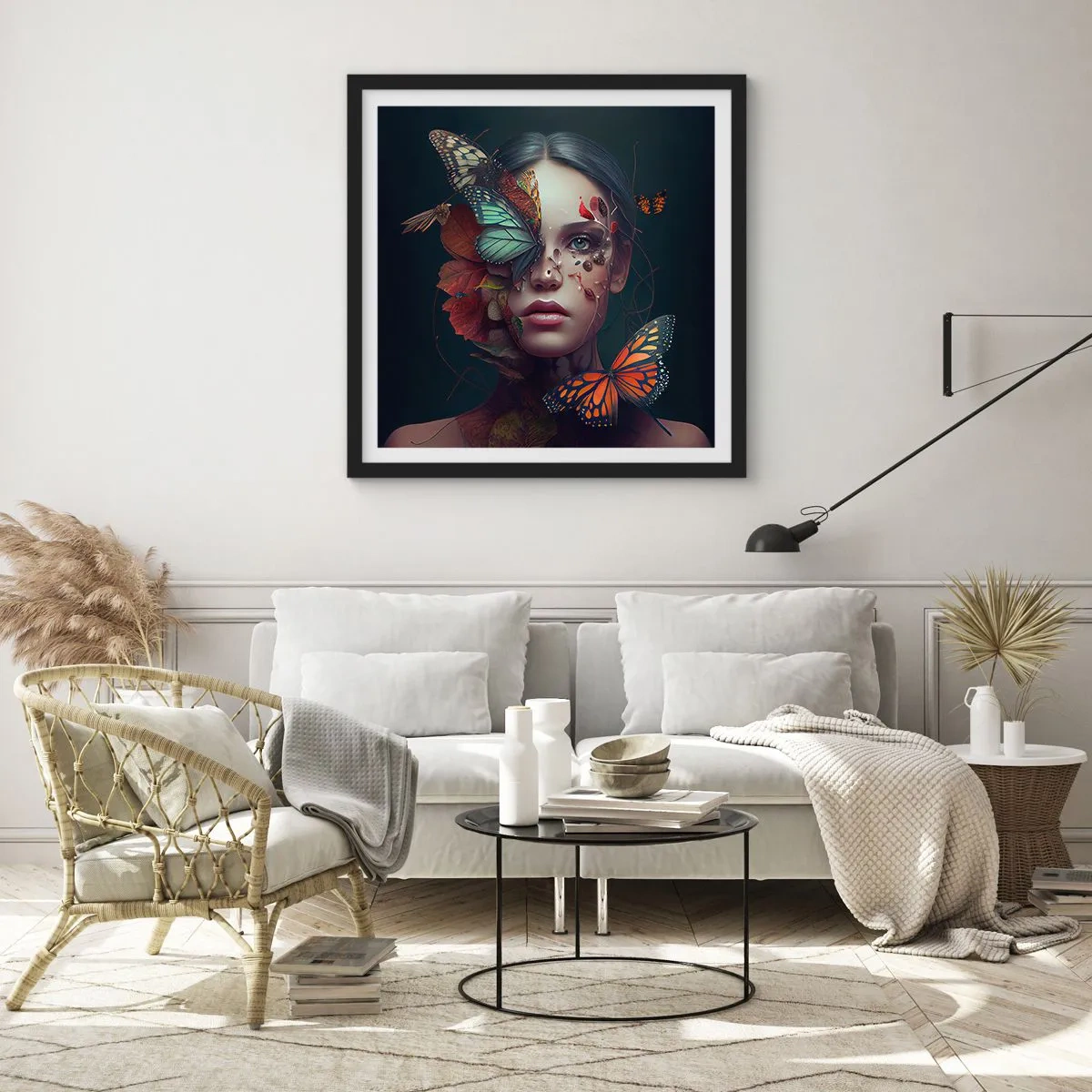 Plakat i sort ramme - En vidunderlig metamorfose - 30x30 cm