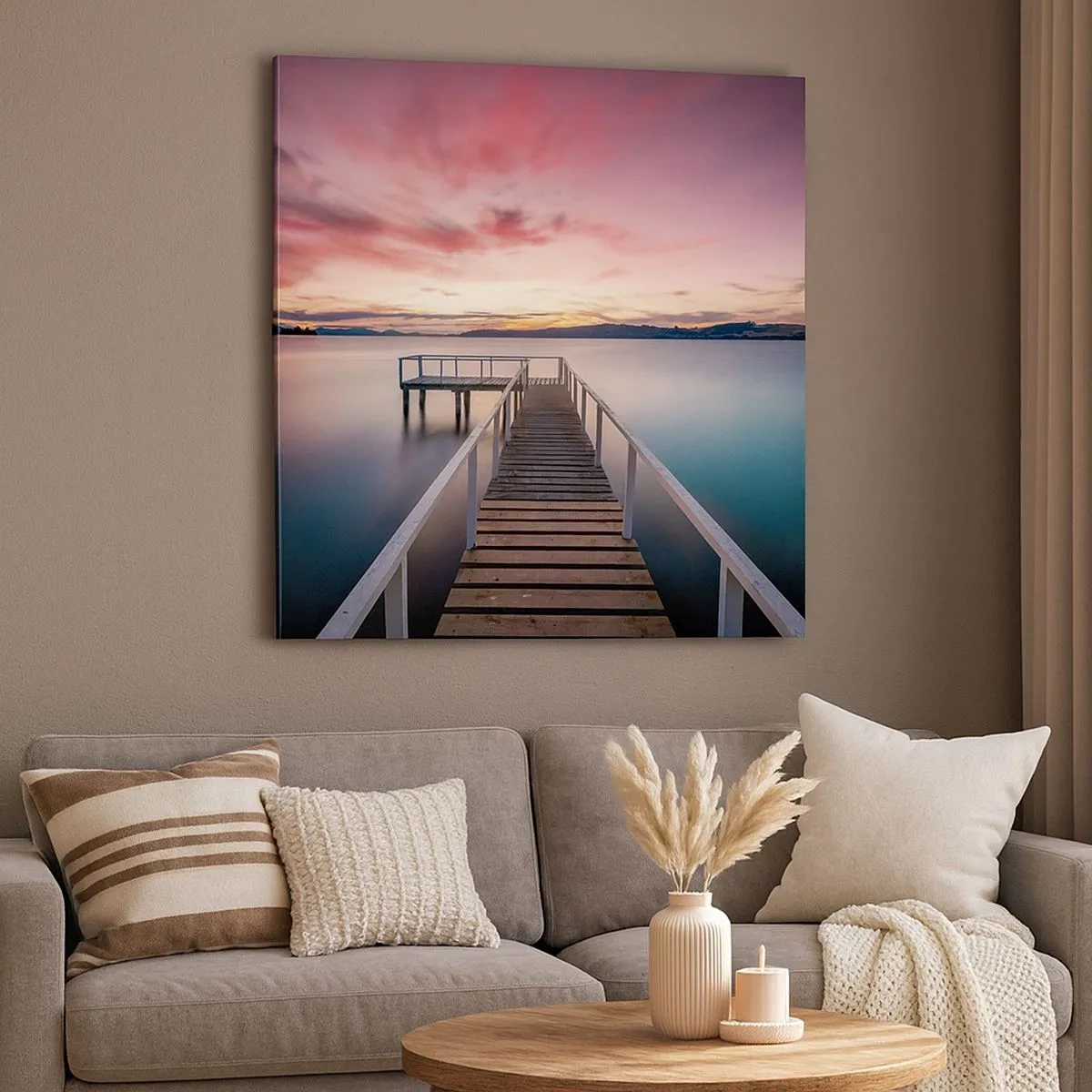 Lærredstryk - Billede på lærred - Aftenens blide flamme - 30x30 cm