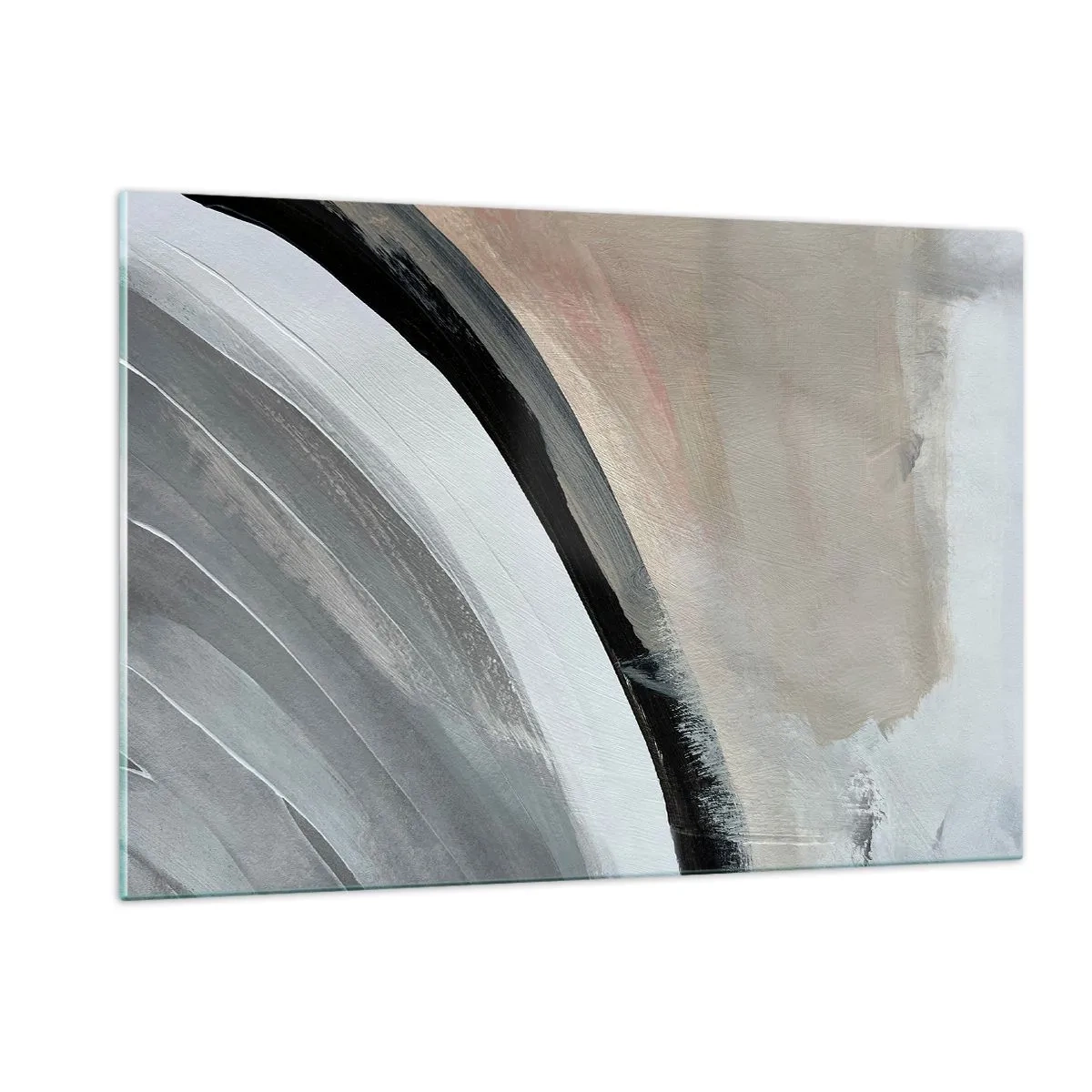 Billede på glas - Komposition: en bue af sort og gråt - 120x80 cm