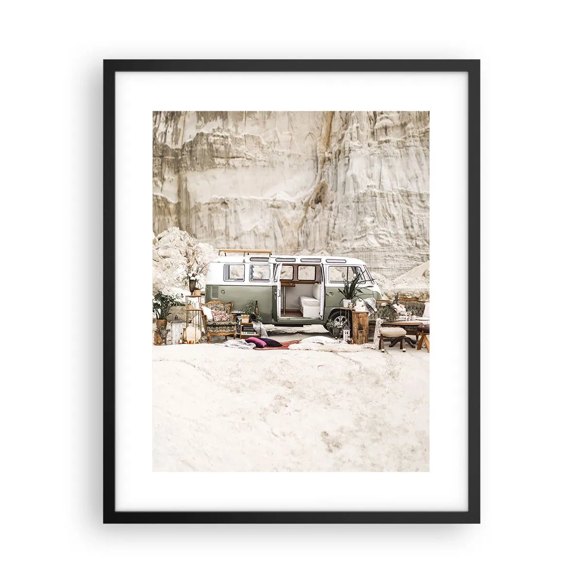 Plakat i sort ramme - Tid til at starte rejsen - 40x50 cm