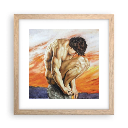Plakat i ramme af lyst egetræ - Sænket i sig selv - 30x30 cm