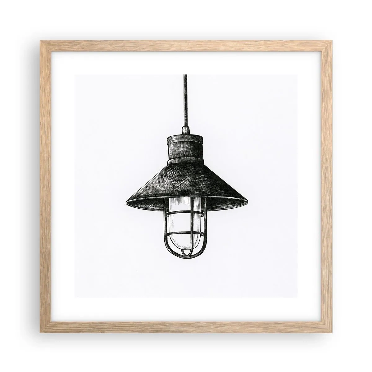 Plakat i ramme af lyst egetræ - Som for mange år siden... - 40x40 cm