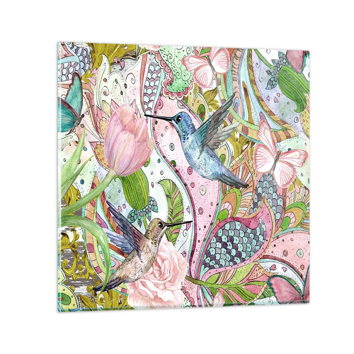 Billede på glas - Forviklet i vinstokkene - 30x30 cm