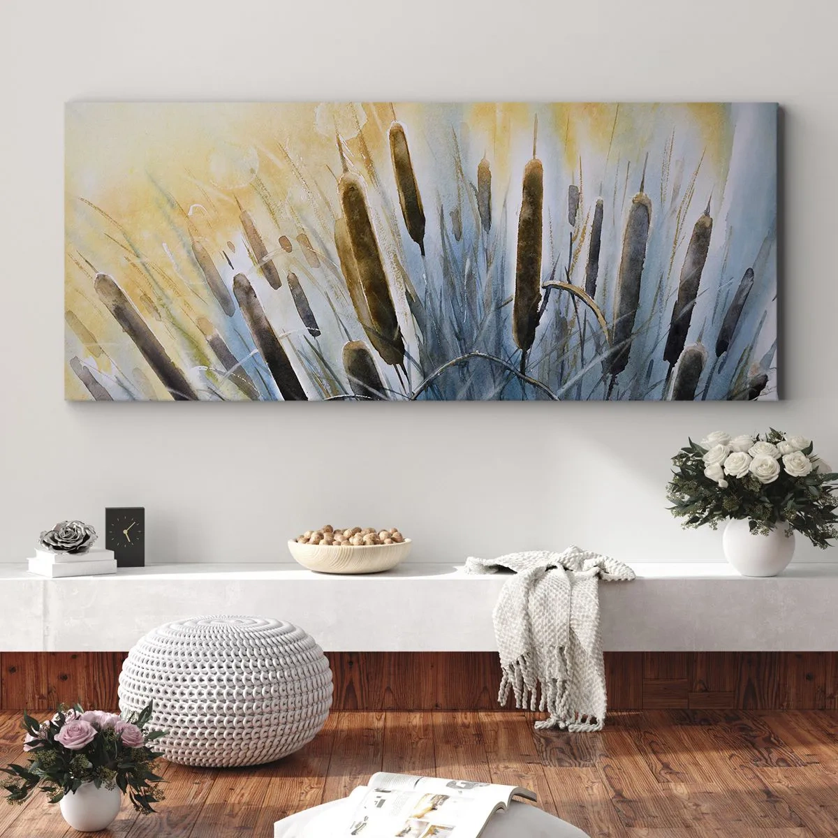 Lærredstryk - Billede på lærred - Vandets kulde, solens varme - 140x50 cm