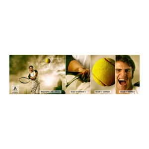 Prøve Fototapet Selvklæbende Deluxe Sticker - Energi og glæde - Sport, Tennis, Tennisspiller - 100x30 cm