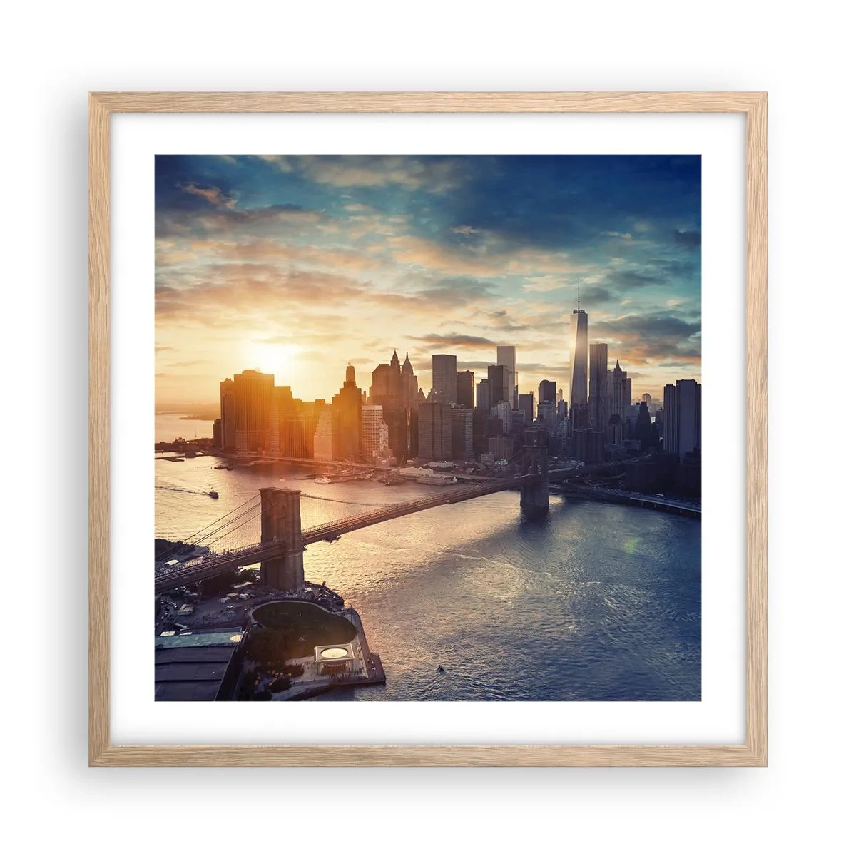 Plakat i ramme af lyst egetræ - Et monument til vestlig kultur - 50x50 cm