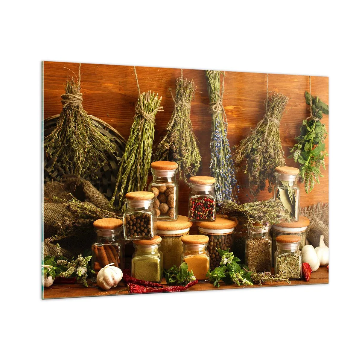 Billede på glas - Køkkenmagi - 100x70 cm