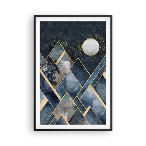 Plakat i sort ramme - Geometrisk landskab - 61x91 cm