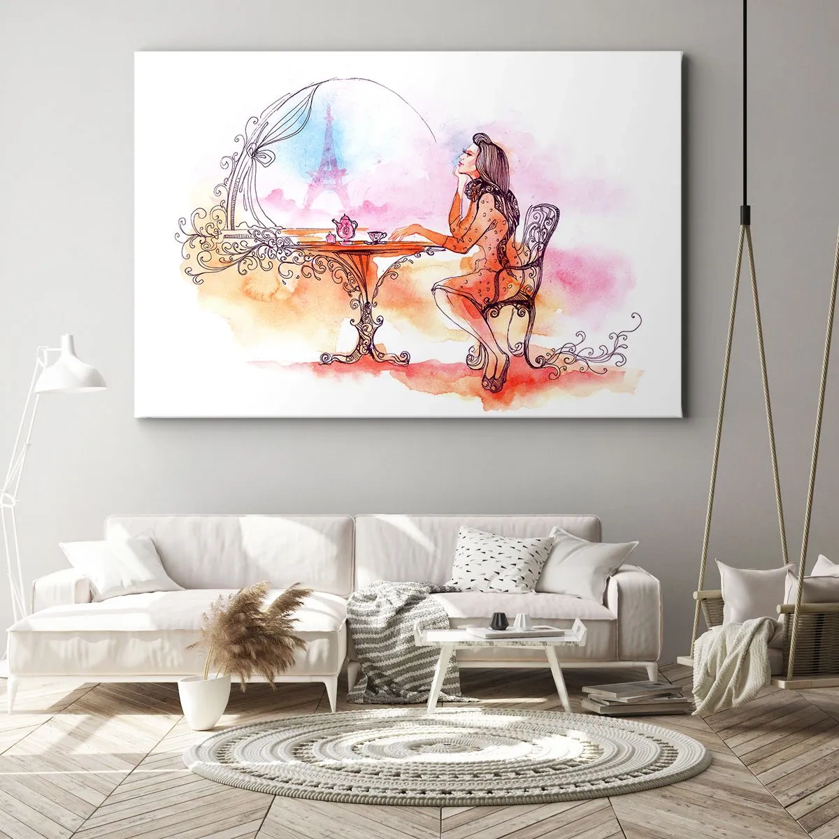 Lærredstryk - Billede på lærred - Parisisk elegance - 120x80 cm