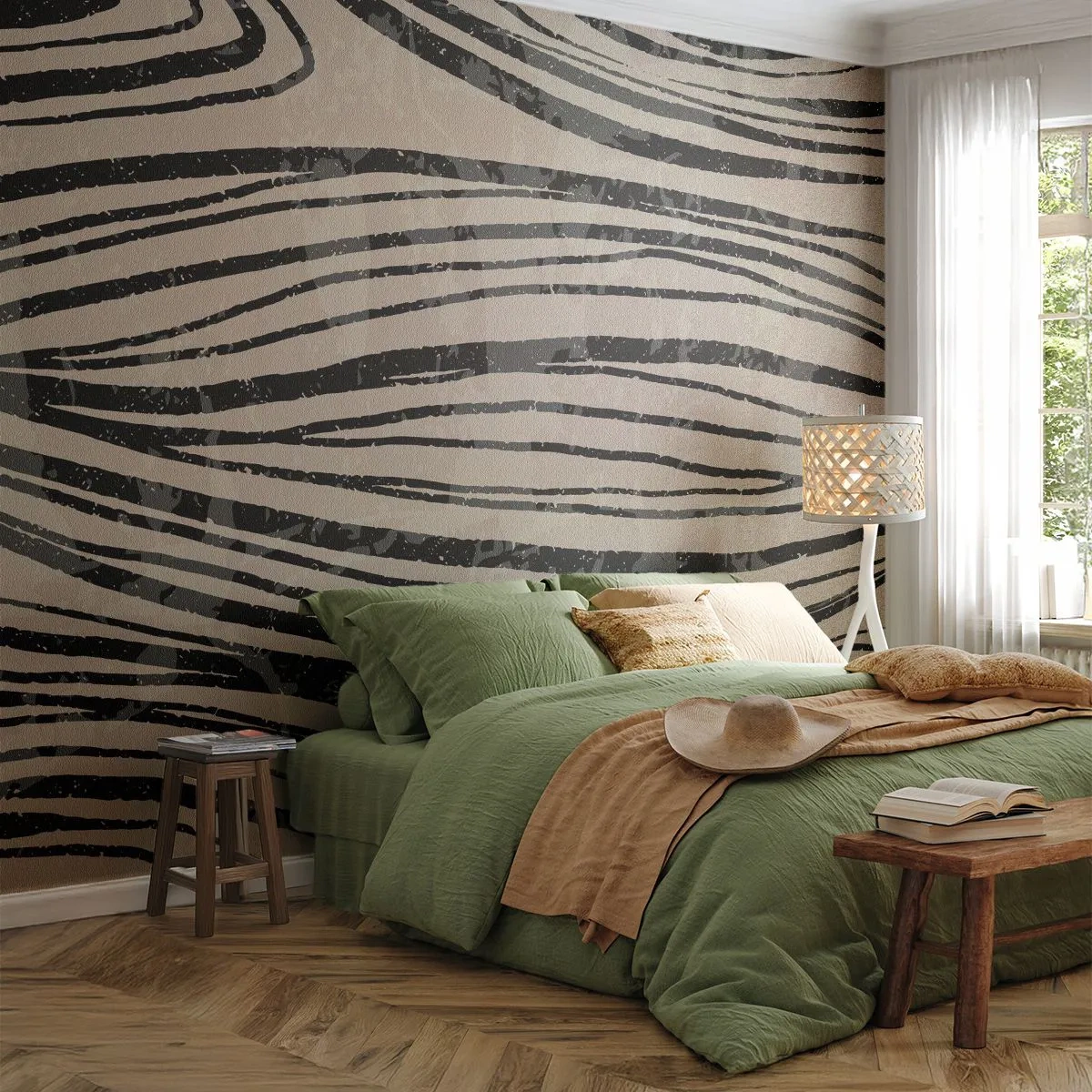 Fototapet Premium Sand - Et spild af linjer - Abstraktion, Linjer, Moderne - 500x350 cm
