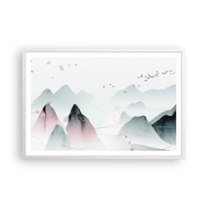 Plakat i hvid ramme - Over toppene - 91x61 cm