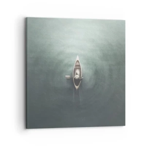 Lærredstryk - Billede på lærred - På tværs af en månelyst sø - 70x70 cm