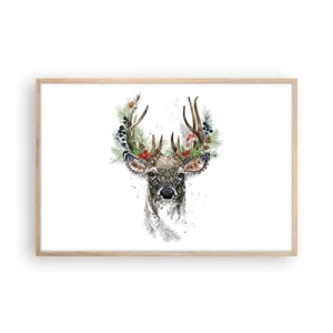 Plakat i ramme af lyst egetræ - I festlig påklædning - 91x61 cm