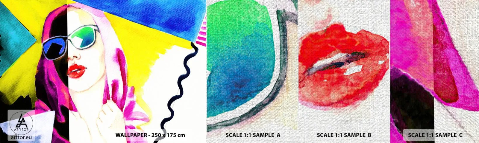 Prøve Fototapet Premium Canvas - Jeg er ikke hvid, og jeg er ikke sort - Kvindens ansigt, Portræt af en kvinde, Mode - 100x30 cm