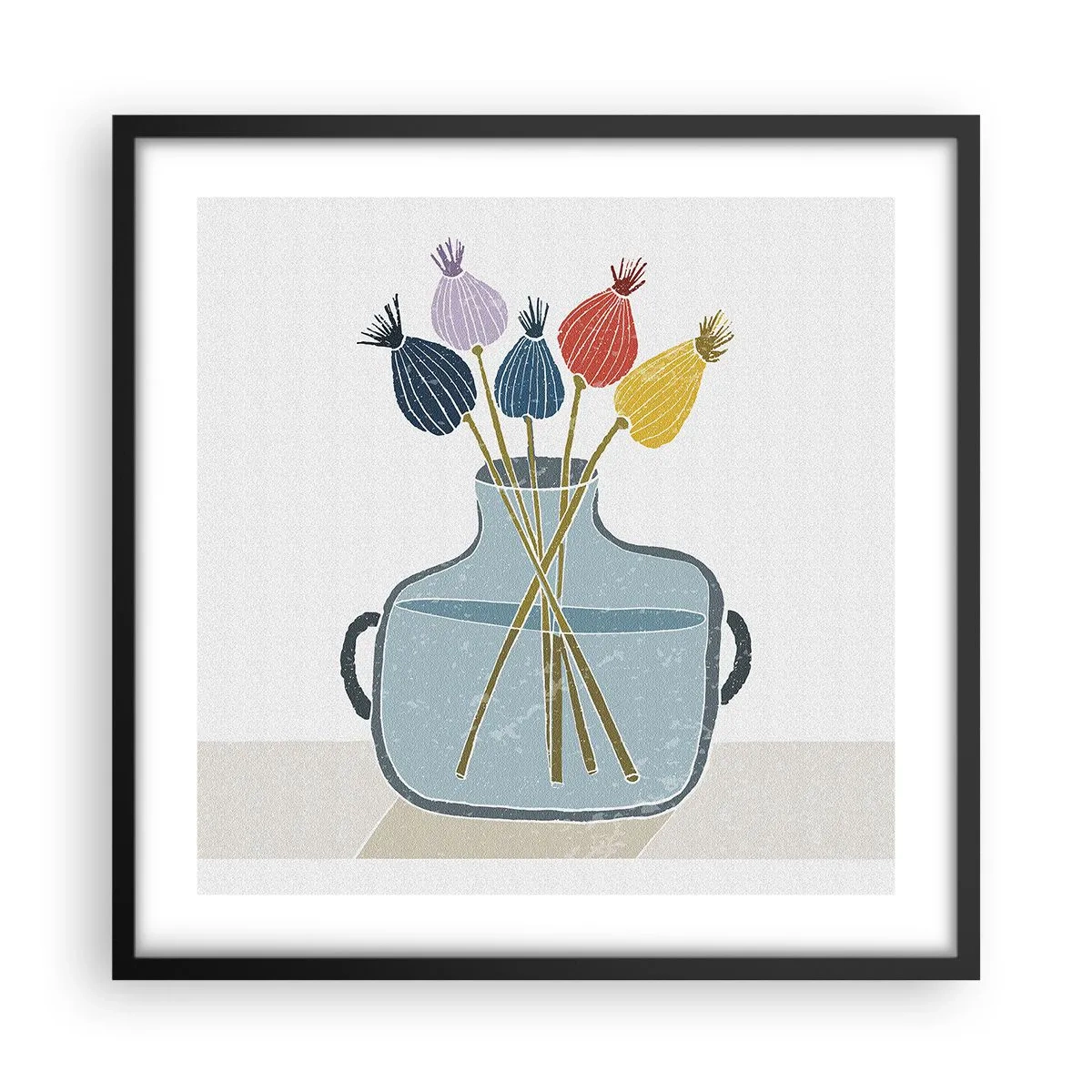 Plakat i sort ramme - Som et valmuefrø - 50x50 cm