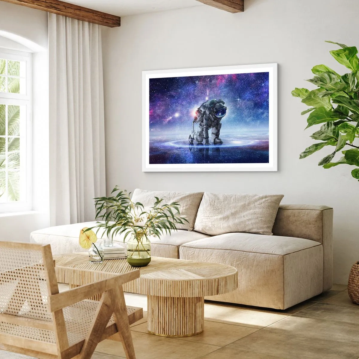 Plakat i hvid ramme - Den stjerneklare himmel over mig - 50x40 cm