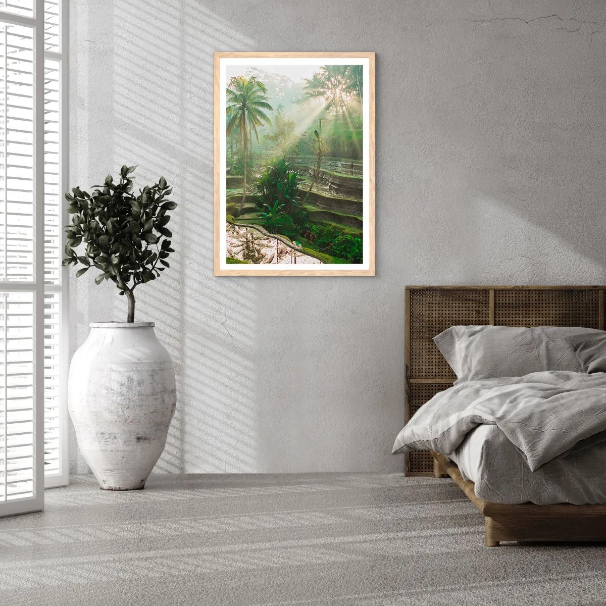 Plakat i ramme af lyst egetræ - Voksende op i solen - 61x91 cm