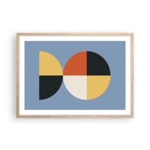 Plakat i ramme af lyst egetræ - Se og tæl - 70x50 cm