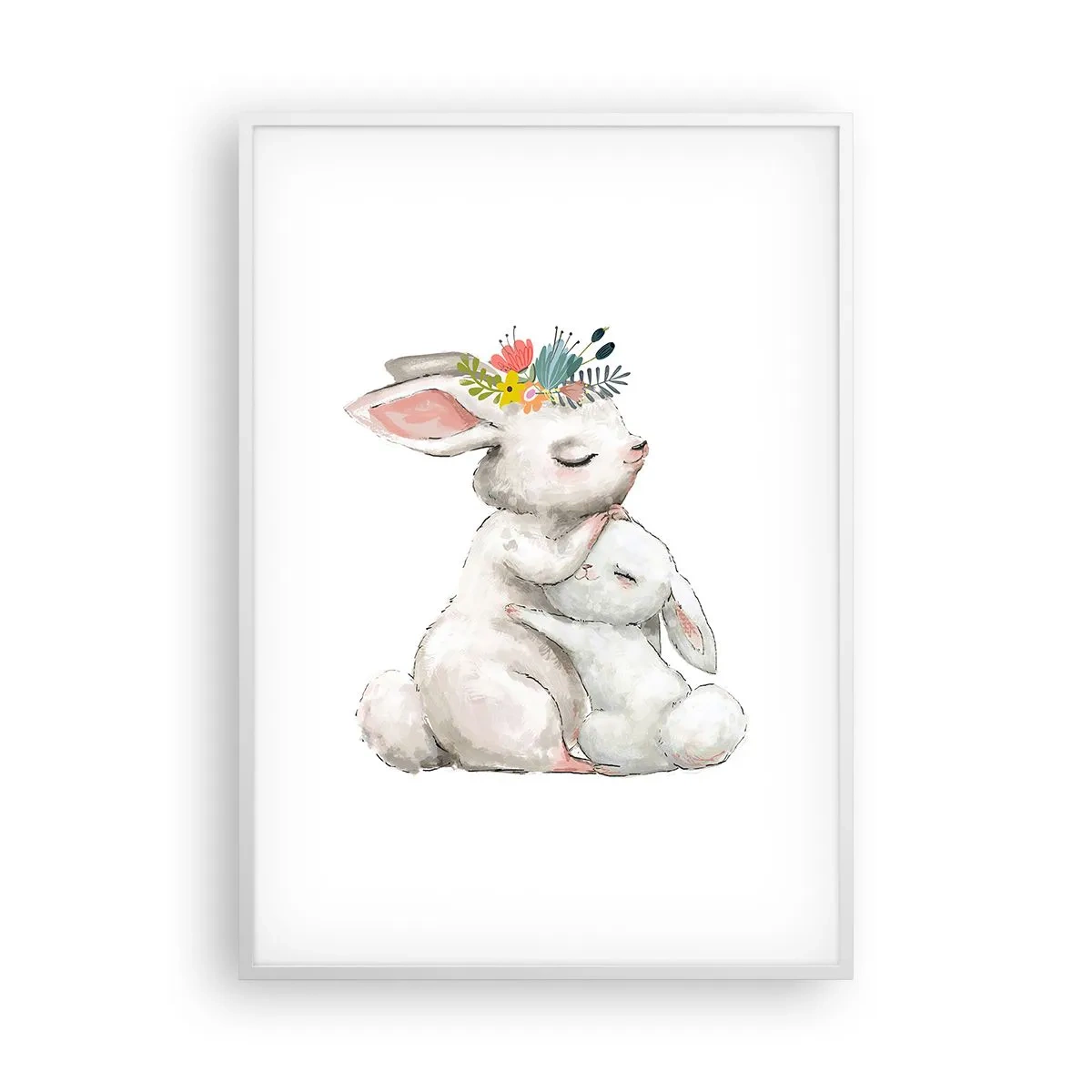 Plakat i hvid ramme - Der er intet sted som hos mor - 70x100 cm