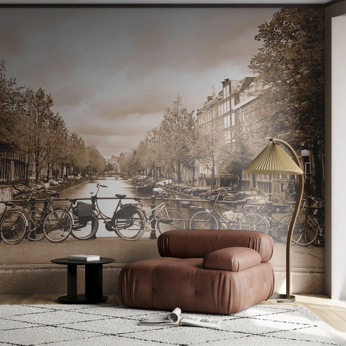 Fototapet Premium Sand - Hollandsk atmosfære - By, Amsterdam, Cykel - 100x70 cm