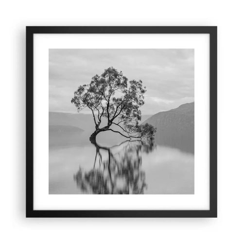 Plakat i sort ramme - Der findes et land - 40x40 cm