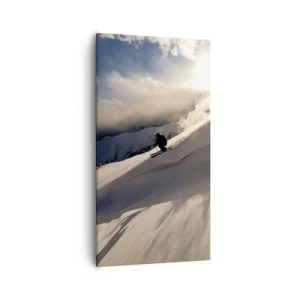 Lærredstryk - Billede på lærred - Udfordringen i bjergene - 55x100 cm