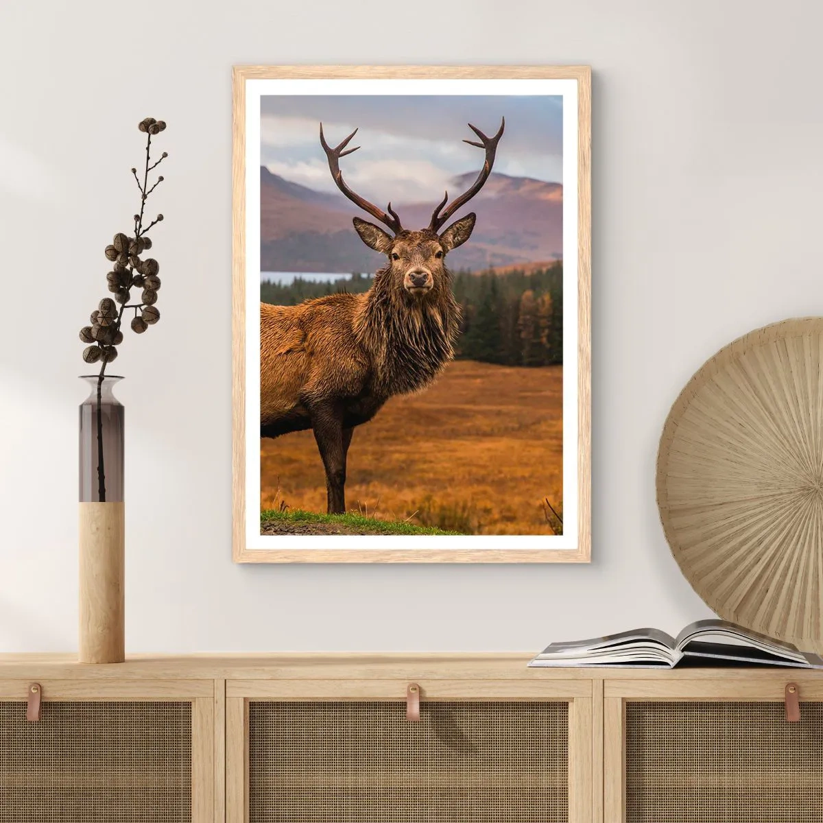Plakat i ramme af lyst egetræ - Naturens majestæt - 30x40 cm