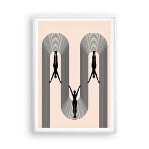 Plakat i hvid ramme - På hovedet nedad - 70x100 cm