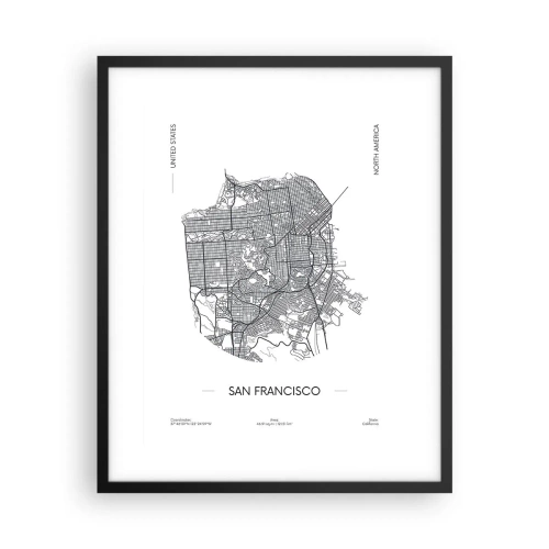 Plakat i sort ramme - San Franciscos anatomi - 40x50 cm