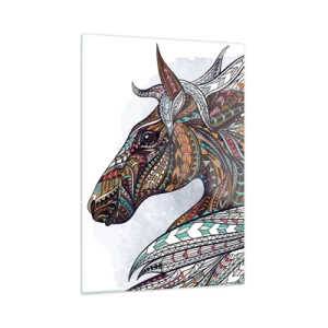 Billede på glas - Den keltiske krigers hest - 50x70 cm