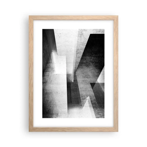 Plakat i ramme af lyst egetræ - Rummet struktur - 30x40 cm