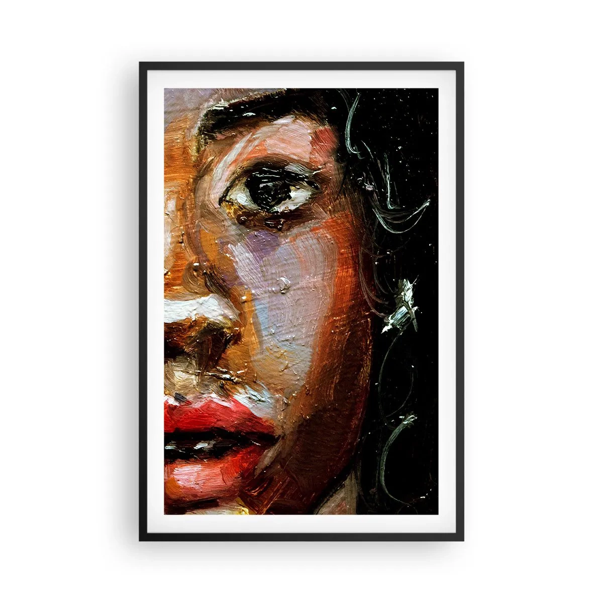 Plakat i sort ramme - Sort og glitter - 61x91 cm