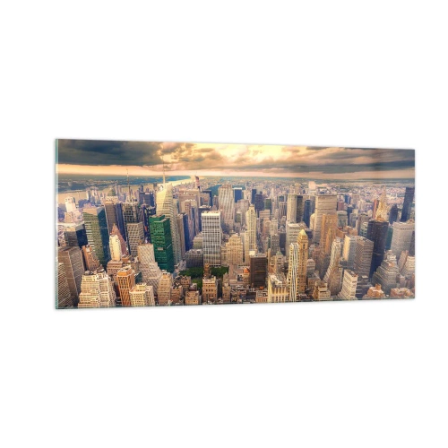Billede på glas - En forgyldt metropol - 100x40 cm