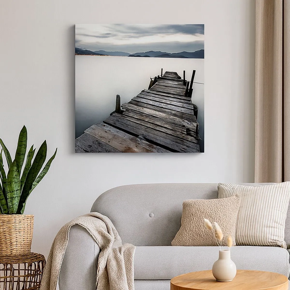 Lærredstryk - Billede på lærred - Fordyb dig i ro og fred - 30x30 cm