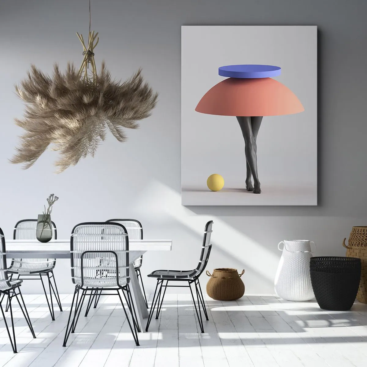 Lærredstryk - Billede på lærred - Surrealistisk komposition - 70x100 cm