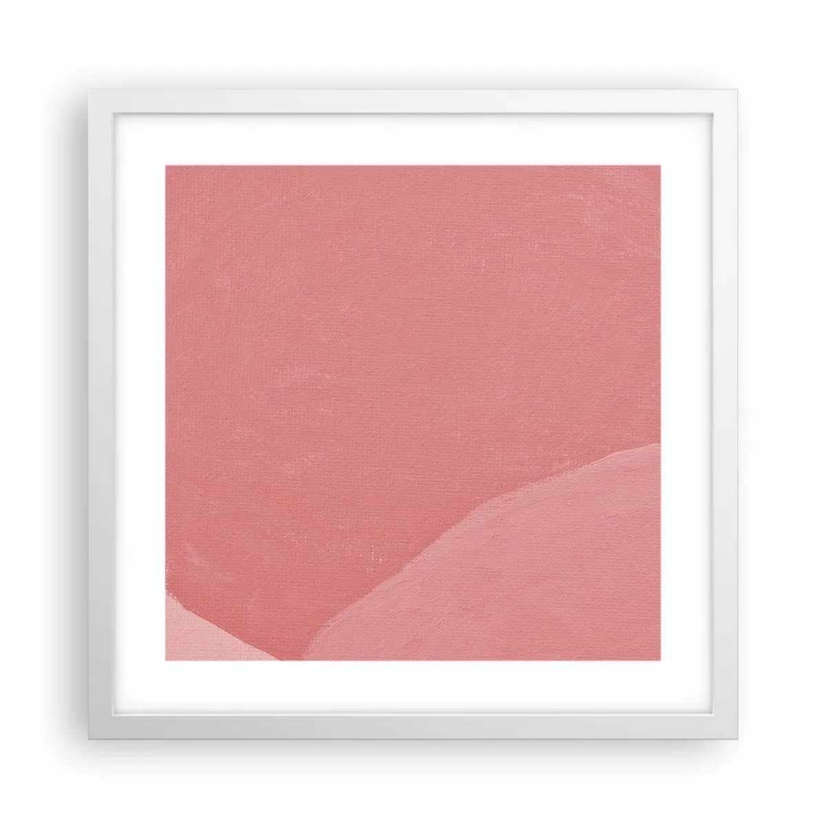 Plakat i hvid ramme - Organisk komposition i pink - 40x40 cm